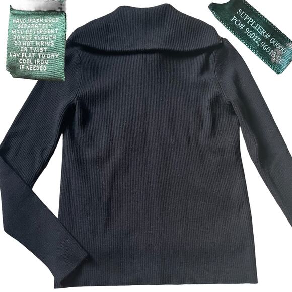 Lauren Ralph Lauren Silk/Wool Blend Bit Zip-up Sweater Jacket Sz XS - Picture 3 of 4